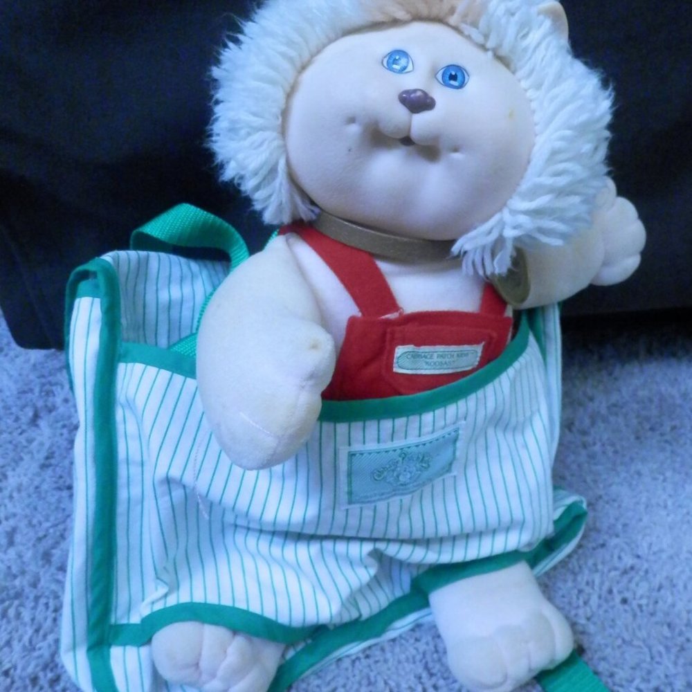 cabbage patch cat/kitten 1983-4 with green striped
